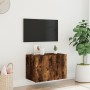 Mueble de TV de pared con luces LED roble ahumado 60x35x41 cm de , Muebles TV - Ref: Foro24-837310, Precio: 48,61 €, Descuent...