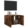 Wall-mounted TV cabinet with LED lights smoked oak 60x35x41 cm by , TV Furniture - Ref: Foro24-837310, Price: 48,61 €, Discou...