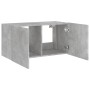 Wall-mounted TV cabinet with LED lights concrete gray 80x35x41 cm by , TV Furniture - Ref: Foro24-837319, Price: 54,68 €, Dis...