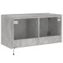 Wall-mounted TV cabinet with LED lights concrete gray 80x35x41 cm by , TV Furniture - Ref: Foro24-837319, Price: 54,68 €, Dis...