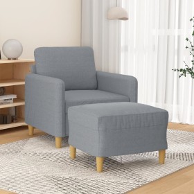 Armchair with stool light gray fabric 60 cm by , Sofas - Ref: Foro24-3201184, Price: 215,99 €, Discount: %