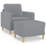 Sessel mit Hocker hellgrauer Stoff 60 cm von , Sofas - Ref: Foro24-3201184, Preis: 215,99 €, Rabatt: %