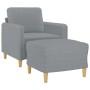 Sessel mit Hocker hellgrauer Stoff 60 cm von , Sofas - Ref: Foro24-3201184, Preis: 215,99 €, Rabatt: %