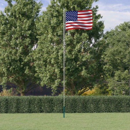 Mástil y bandera de Estados Unidos aluminio 6,23 m de , Banderas y mangas de viento - Ref: Foro24-3147111, Precio: 71,06 €, D...