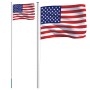 Aluminum United States flag and pole 6.23 m by , Flags and windsocks - Ref: Foro24-3147111, Price: 71,06 €, Discount: %