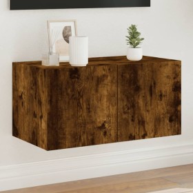 Wall-mounted TV cabinet with LED lights smoked oak 60x35x31 cm by , TV Furniture - Ref: Foro24-837275, Price: 46,99 €, Discou...