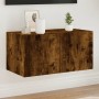 Wall-mounted TV cabinet with LED lights smoked oak 60x35x31 cm by , TV Furniture - Ref: Foro24-837275, Price: 45,97 €, Discou...