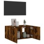 Wall-mounted TV cabinet with LED lights smoked oak 60x35x31 cm by , TV Furniture - Ref: Foro24-837275, Price: 45,97 €, Discou...