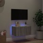 Wall-mounted TV cabinet with LED lights Sonoma gray 60x35x31 cm by , TV Furniture - Ref: Foro24-837277, Price: 47,40 €, Disco...