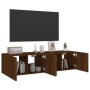 TV cabinet wall LED lights 2 pcs oak brown 60x35x31 cm by , TV Furniture - Ref: Foro24-837280, Price: 85,96 €, Discount: %