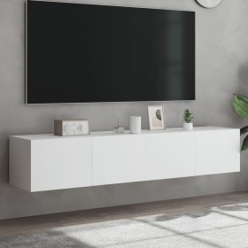 Wall TV cabinets with LED lights 2 pcs white 80x35x31 cm by , TV Furniture - Ref: Foro24-837282, Price: 130,20 €, Discount: %