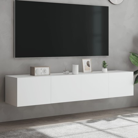 Wand-TV-Schränke mit LED-Leuchten, 2 Stück, weiß, 80 x 35 x 31 cm von , TV-Möbel - Ref: Foro24-837282, Preis: 129,99 €, Rabat...