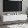 Wall TV cabinets with LED lights 2 pcs white 80x35x31 cm by , TV Furniture - Ref: Foro24-837282, Price: 130,20 €, Discount: %