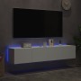 Muebles de TV de pared con luces LED 2 uds blanco 80x35x31 cm de , Muebles TV - Ref: Foro24-837282, Precio: 130,08 €, Descuen...