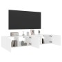 Wall TV cabinets with LED lights 2 pcs white 80x35x31 cm by , TV Furniture - Ref: Foro24-837282, Price: 130,20 €, Discount: %