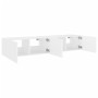 Wall TV cabinets with LED lights 2 pcs white 80x35x31 cm by , TV Furniture - Ref: Foro24-837282, Price: 130,20 €, Discount: %