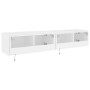 Wall TV cabinets with LED lights 2 pcs white 80x35x31 cm by , TV Furniture - Ref: Foro24-837282, Price: 130,20 €, Discount: %