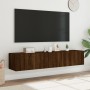 TV wall furniture LED lights 2 pcs oak brown 80x35x31 cm by , TV Furniture - Ref: Foro24-837294, Price: 110,16 €, Discount: %