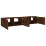 TV wall furniture LED lights 2 pcs oak brown 80x35x31 cm by , TV Furniture - Ref: Foro24-837294, Price: 110,16 €, Discount: %