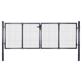 Garden mesh gate gray galvanized steel 289x75 cm by vidaXL, garden gates - Ref: Foro24-143362, Price: 308,99 €, Discount: %