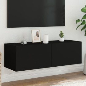 Wall-mounted TV cabinet with LED lights black 100x35x31 cm by , TV Furniture - Ref: Foro24-837296, Price: 71,16 €, Discount: %