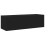 Wall-mounted TV cabinet with LED lights black 100x35x31 cm by , TV Furniture - Ref: Foro24-837296, Price: 71,16 €, Discount: %