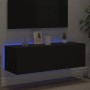 Mueble de TV de pared con luces LED negro 100x35x31 cm de , Muebles TV - Ref: Foro24-837296, Precio: 78,35 €, Descuento: %