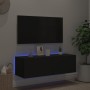 Wall-mounted TV cabinet with LED lights black 100x35x31 cm by , TV Furniture - Ref: Foro24-837296, Price: 71,16 €, Discount: %