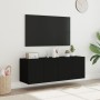 Wall TV cabinets with LED lights 2 pcs black 60x35x41 cm by , TV Furniture - Ref: Foro24-837305, Price: 89,42 €, Discount: %