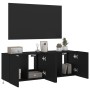 Wall TV cabinets with LED lights 2 pcs black 60x35x41 cm by , TV Furniture - Ref: Foro24-837305, Price: 89,42 €, Discount: %