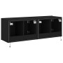 Wall TV cabinets with LED lights 2 pcs black 60x35x41 cm by , TV Furniture - Ref: Foro24-837305, Price: 89,42 €, Discount: %