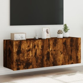 TV wall furniture LED lights 2 pcs smoked oak 60x35x41 cm by , TV Furniture - Ref: Foro24-837311, Price: 86,45 €, Discount: %