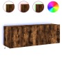 TV wall furniture LED lights 2 pcs smoked oak 60x35x41 cm by , TV Furniture - Ref: Foro24-837311, Price: 86,45 €, Discount: %