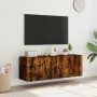 TV wall furniture LED lights 2 pcs smoked oak 60x35x41 cm by , TV Furniture - Ref: Foro24-837311, Price: 86,45 €, Discount: %