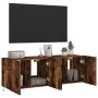 TV wall furniture LED lights 2 pcs smoked oak 60x35x41 cm by , TV Furniture - Ref: Foro24-837311, Price: 86,45 €, Discount: %