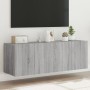 Wall-mounted TV furniture with LED lights 2 units Sonoma gray 60x35x41 cm by , TV Furniture - Ref: Foro24-837313, Price: 91,9...