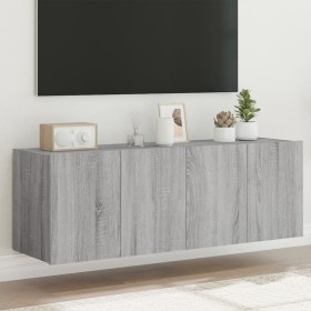 Wandmontiertes TV-Möbel mit LED-Leuchten 2 Einheiten Sonomagrau 60x35x41 cm von , TV-Möbel - Ref: Foro24-837313, Preis: 91,99...