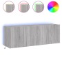 Muebles TV de pared con luces LED 2 uds gris Sonoma 60x35x41 cm de , Muebles TV - Ref: Foro24-837313, Precio: 90,12 €, Descue...