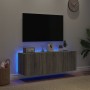 Wall-mounted TV furniture with LED lights 2 units Sonoma gray 60x35x41 cm by , TV Furniture - Ref: Foro24-837313, Price: 90,1...