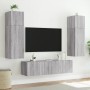 Wall-mounted TV furniture with LED lights 2 units Sonoma gray 60x35x41 cm by , TV Furniture - Ref: Foro24-837313, Price: 90,1...