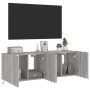 Wall-mounted TV furniture with LED lights 2 units Sonoma gray 60x35x41 cm by , TV Furniture - Ref: Foro24-837313, Price: 91,9...