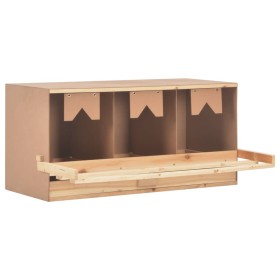 Chicken nesting box 3 compartments made of pine wood 96x40x45 cm by vidaXL, Egg incubators - Ref: Foro24-170656, Price: 66,97...