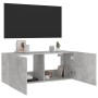 Wall-mounted TV cabinet with LED lights concrete gray 100x35x41 cm by , TV Furniture - Ref: Foro24-837326, Price: 65,10 €, Di...