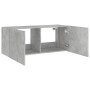 Wall-mounted TV cabinet with LED lights concrete gray 100x35x41 cm by , TV Furniture - Ref: Foro24-837326, Price: 65,10 €, Di...