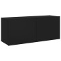 Wandmontierter TV-Schrank mit LED-Leuchten, schwarz, 100 x 35 x 41 cm von , TV-Möbel - Ref: Foro24-837324, Preis: 77,03 €, Ra...