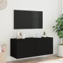 Wandmontierter TV-Schrank mit LED-Leuchten, schwarz, 100 x 35 x 41 cm von , TV-Möbel - Ref: Foro24-837324, Preis: 68,86 €, Ra...