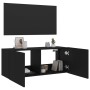 Wandmontierter TV-Schrank mit LED-Leuchten, schwarz, 100 x 35 x 41 cm von , TV-Möbel - Ref: Foro24-837324, Preis: 68,86 €, Ra...