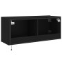 Wandmontierter TV-Schrank mit LED-Leuchten, schwarz, 100 x 35 x 41 cm von , TV-Möbel - Ref: Foro24-837324, Preis: 68,86 €, Ra...