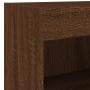 TV wall furniture with LED 7 pieces oak brown engineered wood by , TV Furniture - Ref: Foro24-3216589, Price: 164,14 €, Disco...