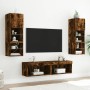 TV wall furniture with LED 6 pieces engineered wood smoked oak by , TV Furniture - Ref: Foro24-3216619, Price: 166,08 €, Disc...